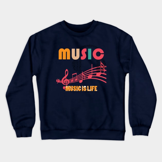 Music Crewneck Sweatshirt by CreativeIkbar Prints